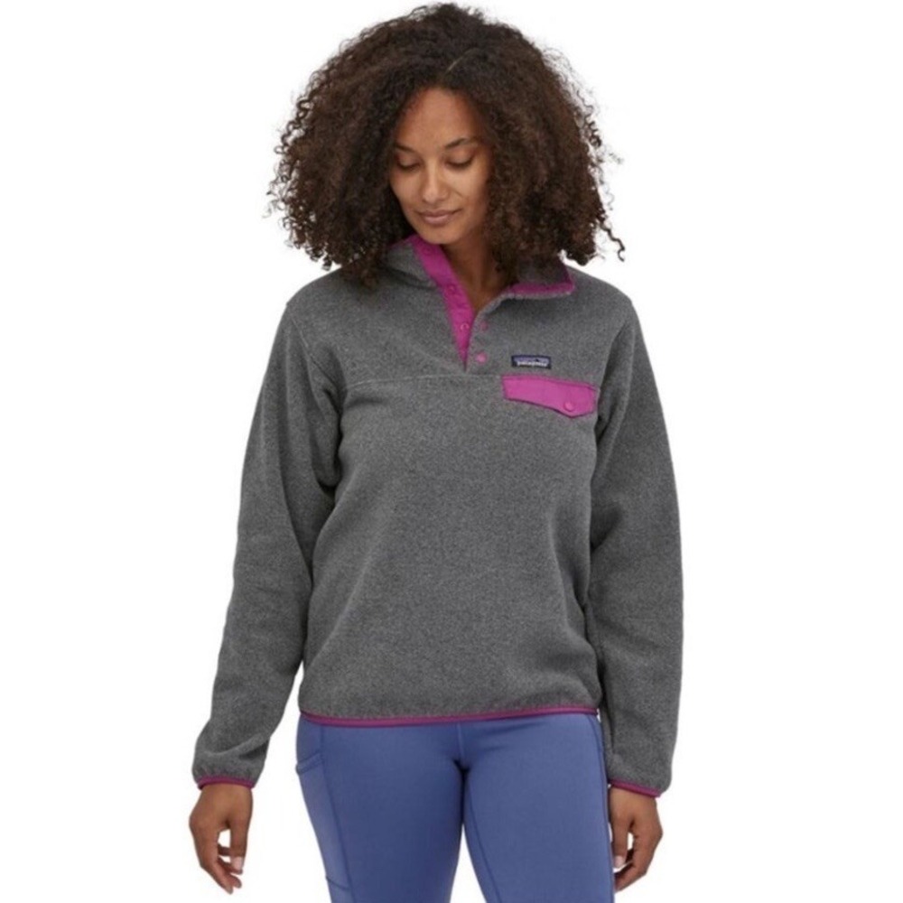 Patagonia Women's XXS Synchilla Lightweight Snap-T Fleece Pullover Gray Cozy